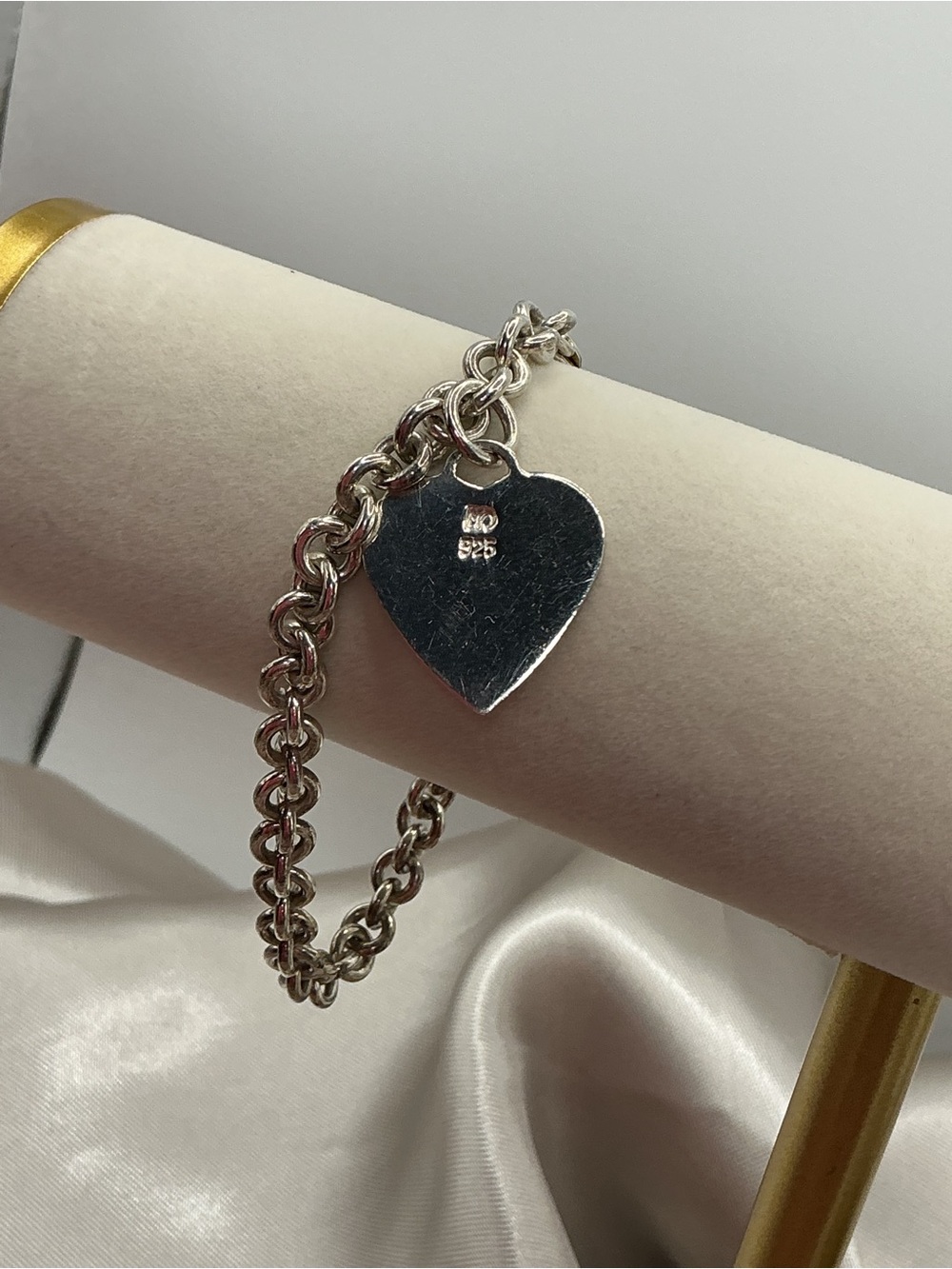 Sterling Heart Charm Bracelet in Silver
